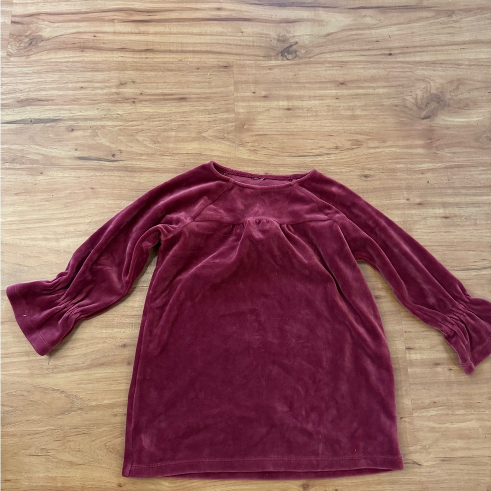 Tea Collection Burgundy Velvet Kids Dress
